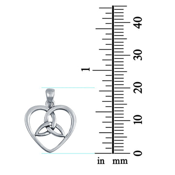 Celtic Heart Charm Pendant 925 Sterling Silver